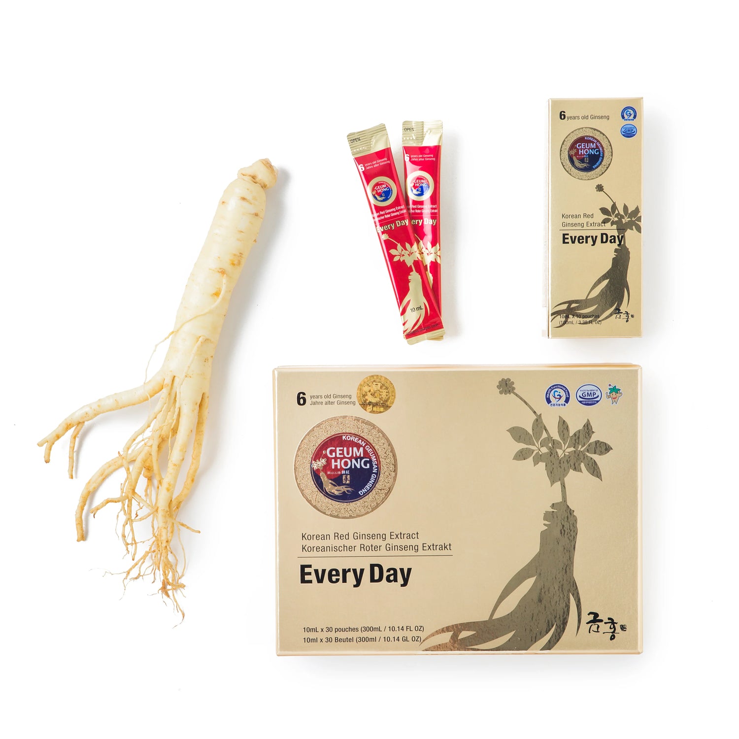 GeumHong Korean Panax Red Ginseng Extract — Everyday Extra Strength (10 ml × 30 Pouches)