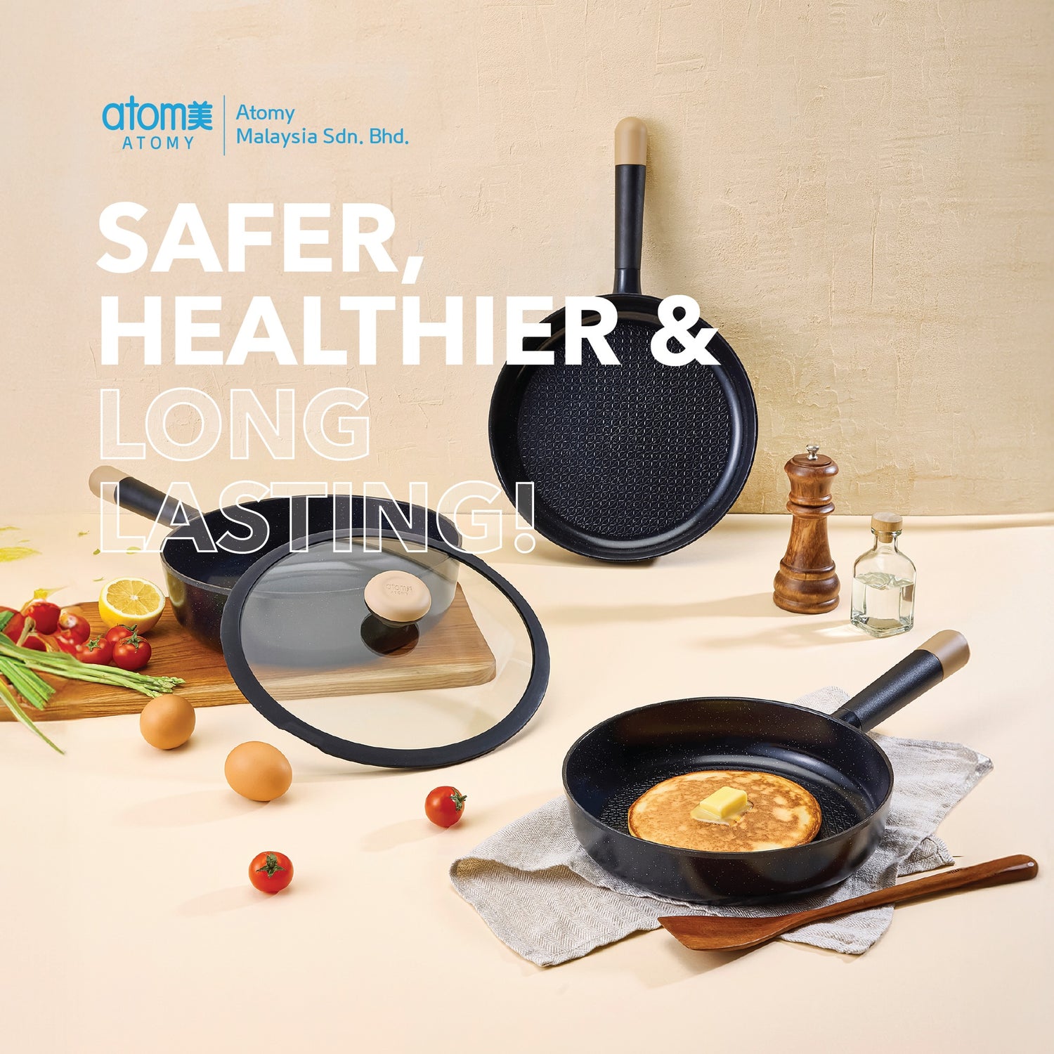 Atomy Medi-Cook Ceramic Frying Pan – 24 & 28 cm