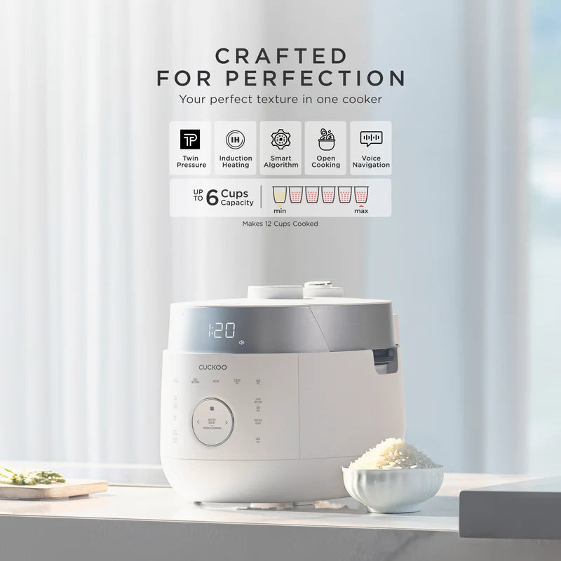 CUCKOO 6-Cup IH Twin Pressure Rice Cooker CRP-LHTR0609F