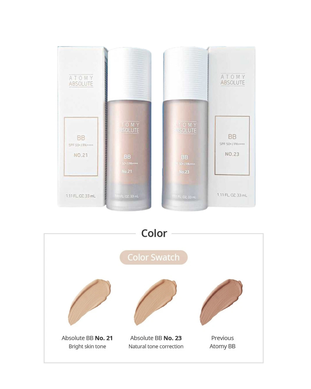 Atomy Absolute BB Cream – SPF 50+ / PA++++ (No. 21 & No. 23)