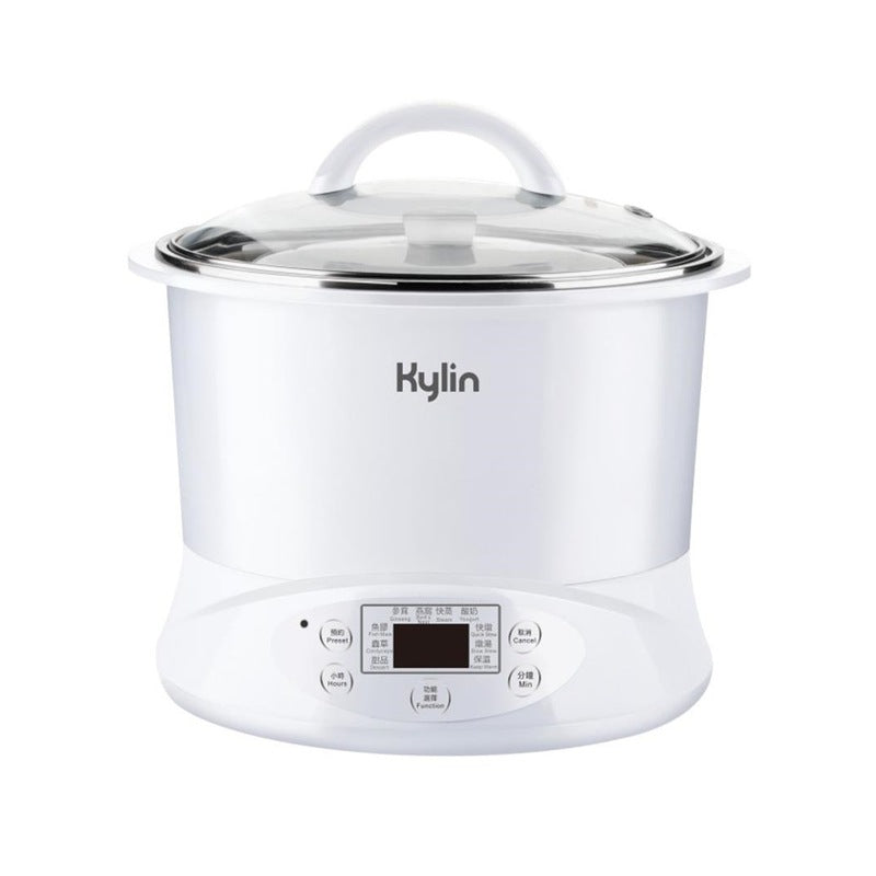 Kylin Electric Slow Cooker Stainless Steel Ceramic Pot Steamer 2.2L AU-K1022